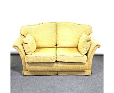 Contemporary two-seater sofa, of small size, width 166cm, depth 90cm, height 87cm.