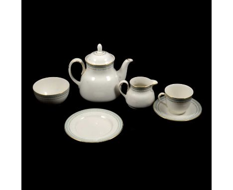 Royal Doulton fine china tea service, Berkshire pattern, six place setting. (21)Condition report:All items are in excellent c