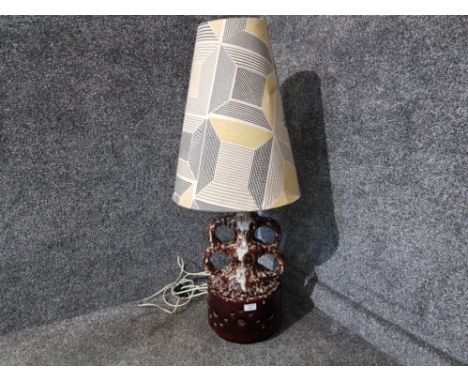 A West Germany fat lava table lamp no 396-50 with original shade 100cm high including shade