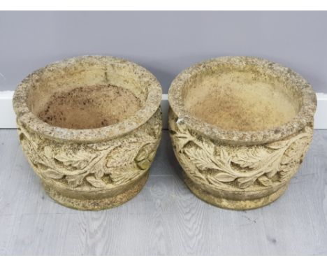 Pair of Sherston earl stone garden planters