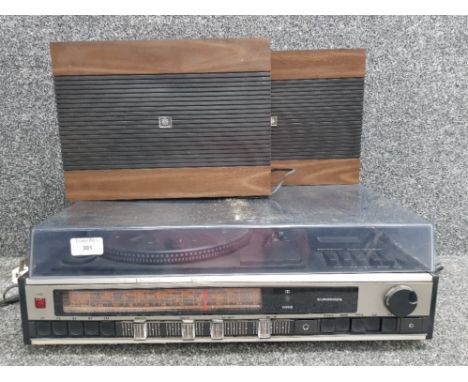 A Europhon record player made in Italy, together with a pair of speakers.