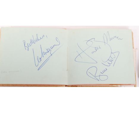 Two vintage autograph books, both belonging to the same collector. Each filled with celebrity autographs, poems and related. 