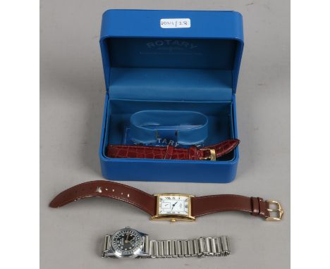 A cased gents Rotary wristwatch along with an Oris wristwatch.