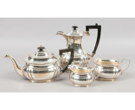 A silver plate four part tea/coffee service.