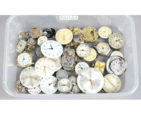 A group of mostly vintage watch heads including Vertex, Record, Smiths, Timex etc.
