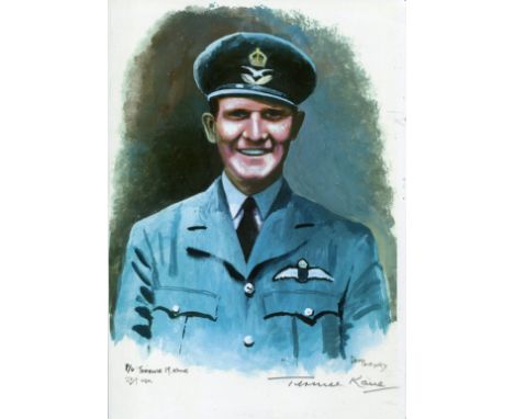 Battle of Britain. 8x12 inch print signed by 234 Squadron Battle of Britain pilot Officer Terence Kane. Good Condition. All s