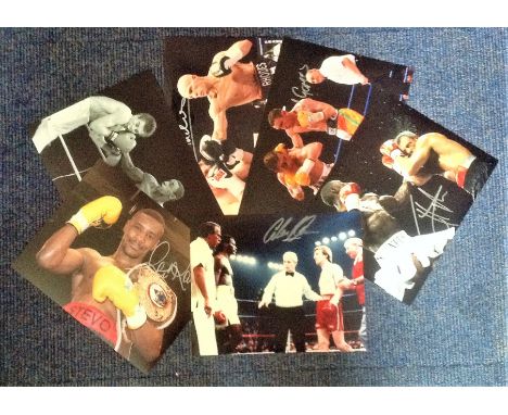 Boxing collection 6 fantastic signed photos from the British ring names include Colin Jones, Herol Graham, Johnny Nelson, Ste