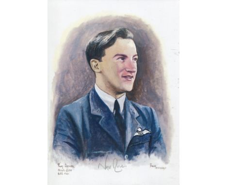 Battle of Britain. 8x12 inch print signed by 602 Squadron Battle of Britain pilot Officer Nigel Rose. Good Condition. All sig