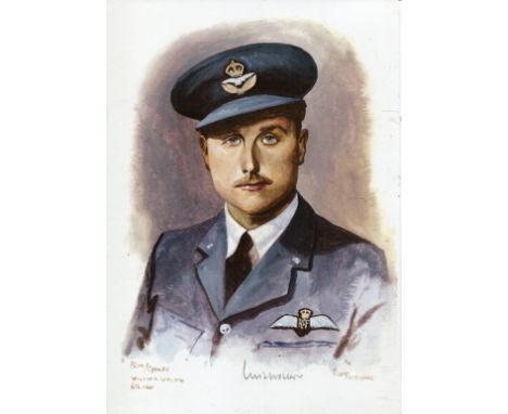 Battle of Britain. 8x12 inch print signed by 616 Squadron Battle of Britain pilot Officer William Walker. Good Condition. All
