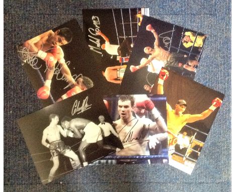 Boxing collection 6 fantastic signed photos from the British ring names include Colin Jones, Richie Woodhall, Johnny Nelson, 