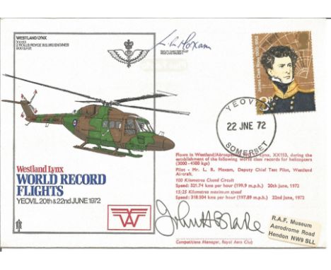 Deputy Chief Test Pilot L R Moxam and the Royal Aero Club Competitions Manager signed World Record Flights cover Westland Lyn