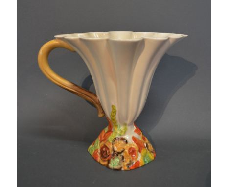 A Clarice Cliff 'My Garden'  Pattern Large Jug, 19 cms tall