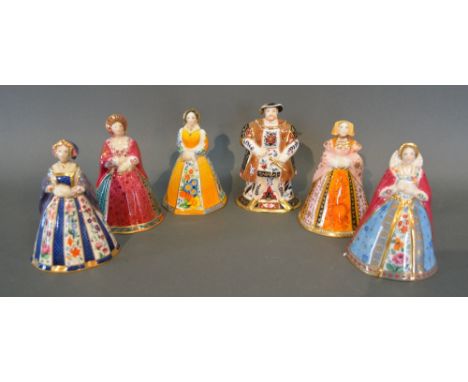A Royal Worcester Candle Snuffer 'Henry VIII' together with five of his wives 'Catherine Howard'  'Anne of Cleves'  'Jane Sey