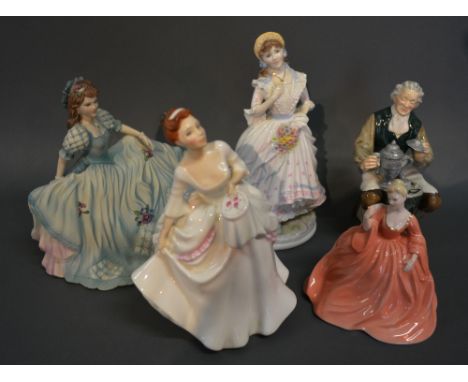 A Royal Worcester Figurine 'The Village Bride' together with a Royal Doulton figurine 'The Pin Smith' HN2146, a Royal Doulton