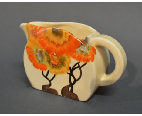 A Clarice Cliff Rodanthe Pattern Small Jug, 6.5 cms tall