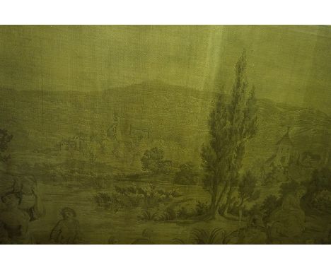 A Continental Tapestry, circa 19th century, Depicting field hands in landscape, 142cm high, 173cm wide