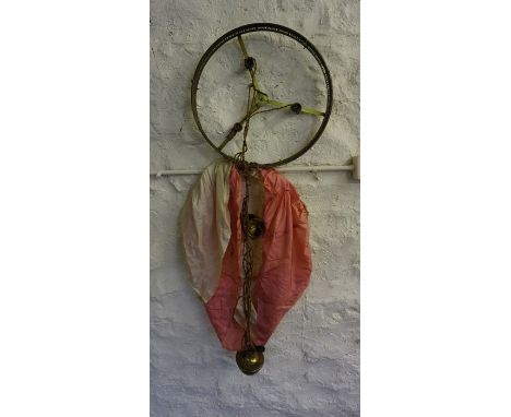 A Brass Rise and Fall Ceiling Light, circa early 20th century, 47cm diameter