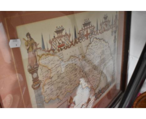 A modern map print of Yorkshire North Riding