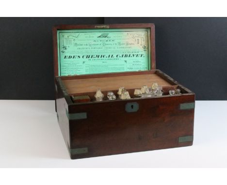 'Ede's Chemical cabinet or amateur's laboratory' wooden apothecary cabinet box with pull out side drawer and original chemist