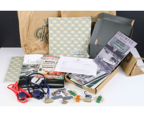 Selection of Goodwood Revival memorabilia to include 2003 programme and members pack