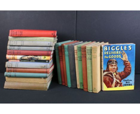 Collection of 23 books by W E Johns, mostly Biggles. First editions to include Biggles in the South Seas, Biggles in Borneo, 