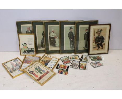 Assorted framed early vintage advertising posters to include Morris, Humber, Whitbread's Pale Ale, Dolci's and 1930's Spring 