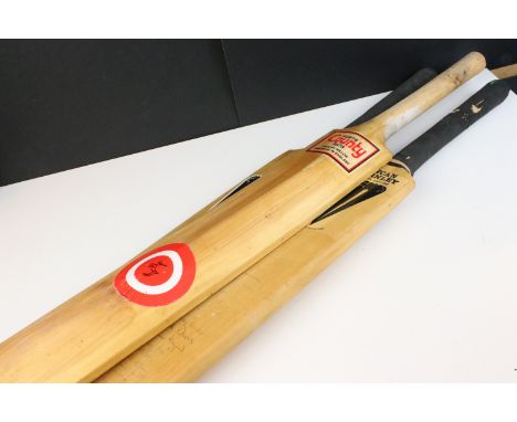 Three late 20th century signed cricket bats, to include Leicester, Sussex and Somerset team signatures