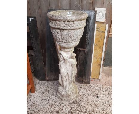 RECONSTITUTED STONE FIGURAL PLANTER