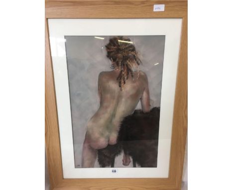 F/G PASTEL PORTRAIT OF A NUDE LADY