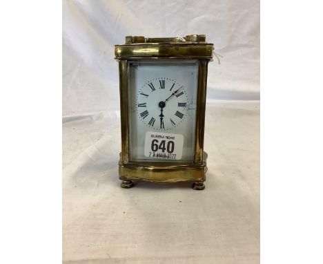 BRASS CARRIAGE CLOCK WITH KEY