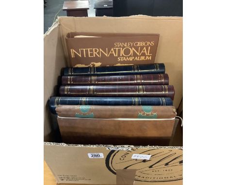CARTON OF ALBUMS OF VINTAGE CHRISTMAS CARDS ETC &amp; ALBUM OF STAMPS