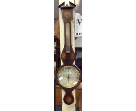 INLAID MAHOGANY BAROMETER