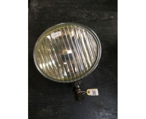 CHROME CAR HEAD LAMP WITH 7'' DIA GLASS MARKED PATENT NO. 413937