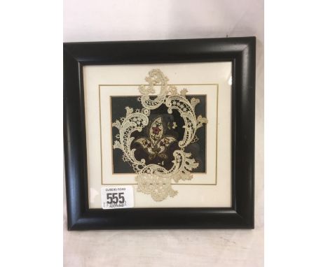 SMALL DECORATIVE LACE &amp; NEEDLEWORK PANEL  