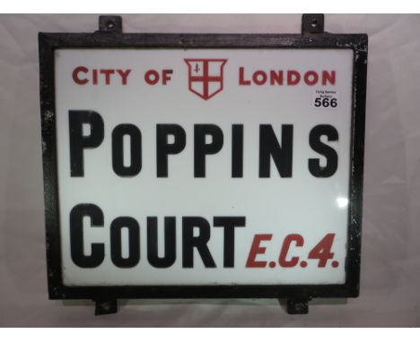 An early-mid 20th Century London street sign - Poppins Court 46cm x 38cm. Please note that buyer must arrange collection of t