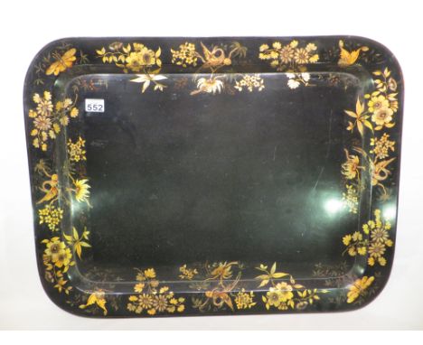 A large Victorian papier mache tray. Please note that buyer must arrange collection of this item.