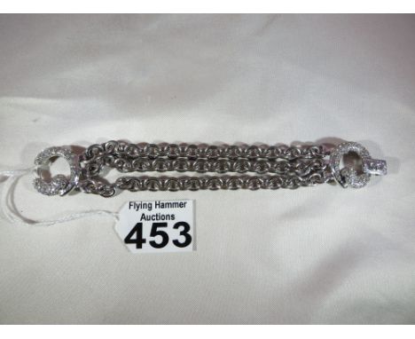 A vintage designer WM and diamante signed Valentino bracelet.