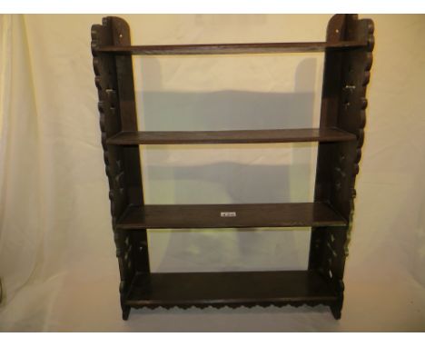 A wooden wall shelving unit. Please note that buyer must arrange collection of this item.