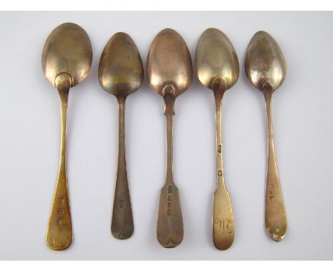 Scottish provincial silver teaspoons with possible attributions; Andrew Davidson, Arbroath , John Ewan, Aberdeen, William Con