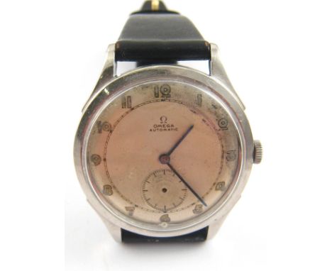 A vintage Omega stainless steel wrist watch, automatic movement, case approx 36mm wide.
