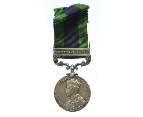Indian General Service Medal, George V, with Waziristan 1927-24 clasp. Awarded to: 026205 SGLN W.H. Thompson, R. SIGNALS. See