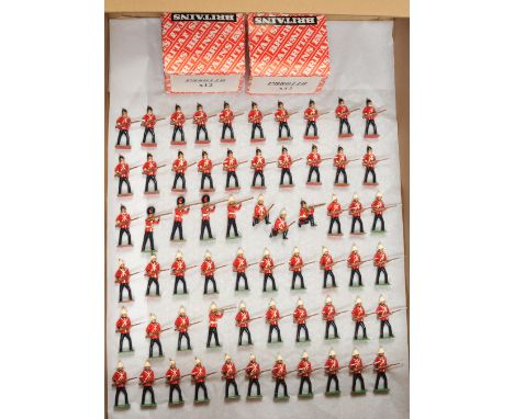 Britains -&nbsp; A Group of Lead Soldiers. Includes 2 x EMPTY shop counter boxes labelled 'P880110 x12'; figures from 'The Ro