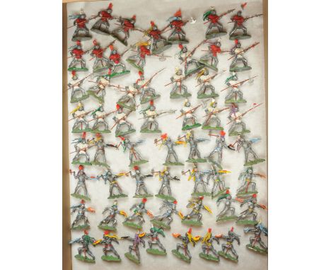 Britains Swoppets - A Group of Complete '15th Century Knights' - Pikemen, Axemen &amp; Swordsmen. Circa late 1960s. Condition