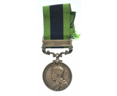 Indian General Service Medal, George V, with North West Frontier 1930-31 clasp. Awarded to: 4686641 Pte L. Warburton K.O.Y.L.