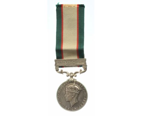 General Service Medal, George VI, with North West Frontier 1937-39 clasp. Awarded to: 12725 SEP. Mohd Ilahi, 5-8 Punjab R. (5