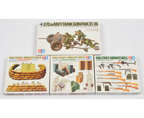Tamiya - 'Military Miniatures' - A Group of Boxed Kits. 1:35 scale. Comprising: '3.7Cm Anti-Tank Gun Pak 35/36' &amp; others.