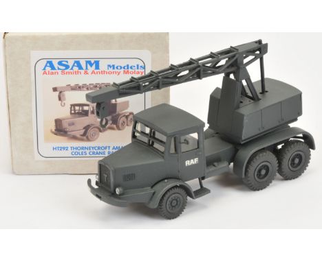 ASAM Models - 'HT292 Thorneycroft Amazon Coles Crane R RAF', Boxed. White metal, 1:48 scale. Condition generally appears Near