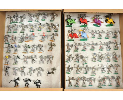 Timpo - 'Silver Knights' Series - A Large Group of Figures Etc. Also includes some 'Mounted Silver Knights' &amp; some 'Black