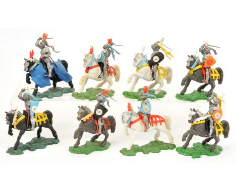 Britains Swoppets - A Group of Complete, Mounted '15th Century Knights'. Circa late 1960s. Conditions generally appear Good P