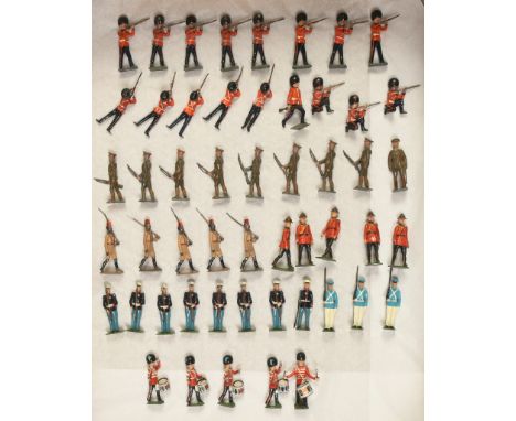 Britains - A Group of Unboxed Figures. Including: Set 160 'Territorial Infantry'; Set 1554 'Royal Canadian Mounted Police' (p